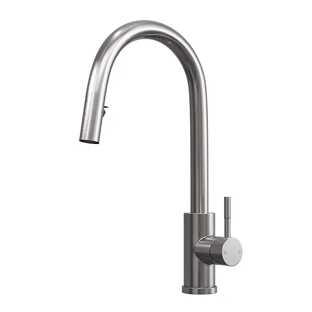Venice Brushed Steel Kitchen Sink Mixer With Concealed Pull Out Hose And Spray Head 5 Venice Brushed Steel Kitchen Sink Mixer With Concealed Pull Out Hose And Spray Head - Image 3