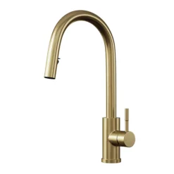 Venice Brushed Brass Kitchen Sink Mixer With Concealed Pull Out Hose And Spray Head -Espaces Bain Shop vnksm459 d1