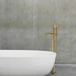 Crosswater - MPRO Industrial Bath Shower Mixer Floor Standing Brushed Brass