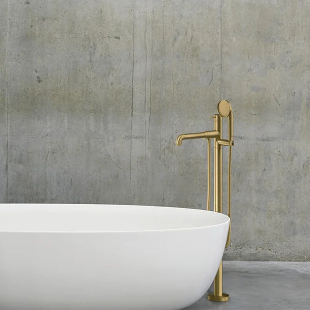 Crosswater - MPRO Industrial Bath Shower Mixer Floor Standing Brushed Brass 3 Crosswater - MPRO Industrial Bath Shower Mixer Floor Standing Brushed Brass