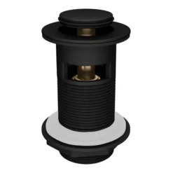 Valencia Matt Black Waterfall Basin Mixer Tap + Waste -Espaces Bain Shop vwft1blk d1