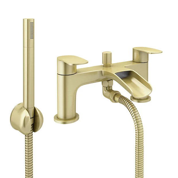 Valencia Brushed Brass Waterfall Bath Shower Mixer Incl. Shower Kit 4 Valencia Brushed Brass Waterfall Bath Shower Mixer Incl. Shower Kit - Image 2