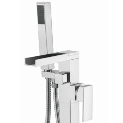 Monza Waterfall Floor Mounted Freestanding Bath Shower Mixer - Chrome -Espaces Bain Shop wf04 n d1