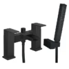 Monza Matt Black Waterfall Bath Shower Mixer Taps + Shower Kit -Espaces Bain Shop wf04blk nl