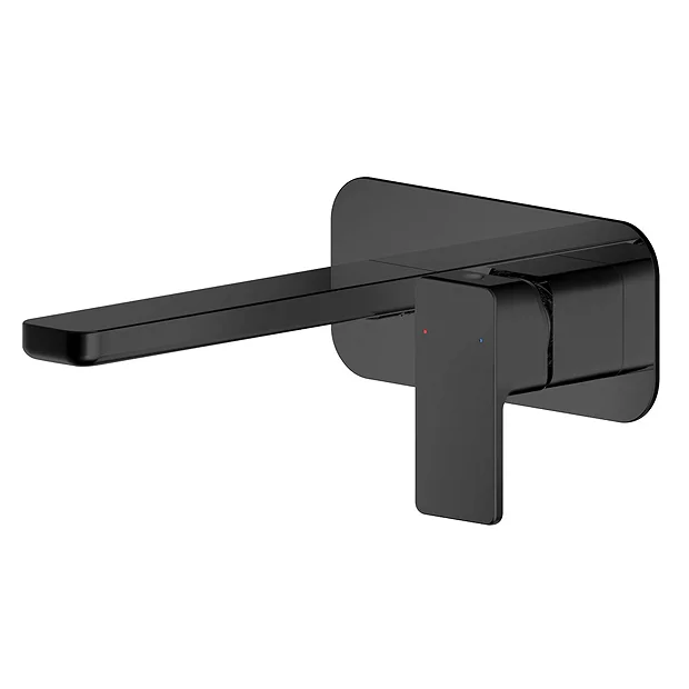 Toreno Square Black Wall Mounted Basin Mixer 3 Toreno Square Black Wall Mounted Basin Mixer