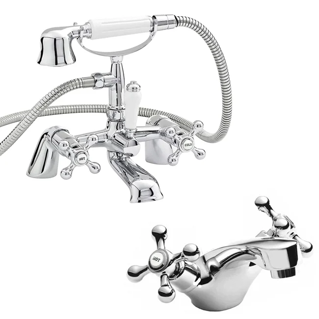 Nuie Viscount Range Mono Basin & Bath Shower Mixer - Chrome 4 Nuie Viscount Range Mono Basin & Bath Shower Mixer - Chrome - Image 2